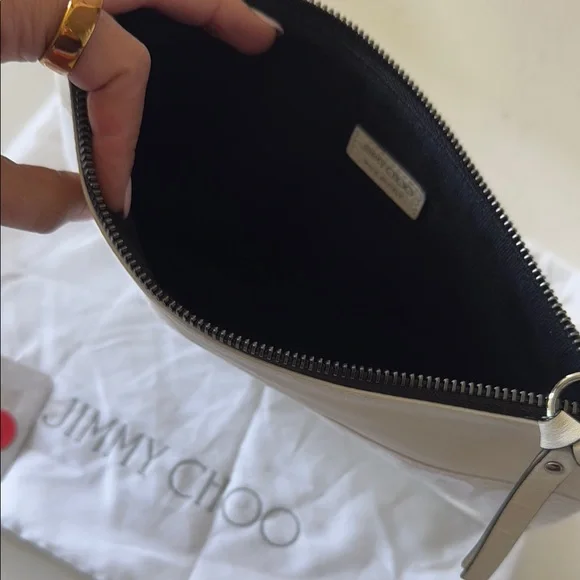 Jimmy Choo Cream Clutch Bag - Picture 5 of 6
